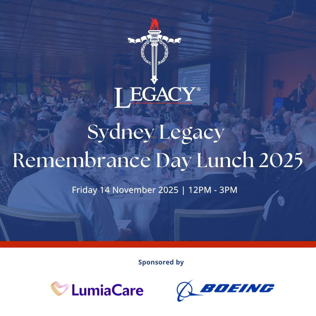 Purchase Your Ticket for the Sydney Legacy Remembrance Day Lunch 2025